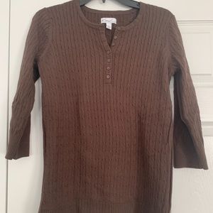 Kim Rogers M Brown V-Neck Sweater